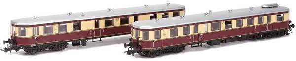 Kato HobbyTrain Lemke H303601 - German 2pc Diesel Railcar Set DMUs VT137/VS145 of the DRG